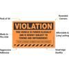 SmartSign (50-Pack) 5" x 8" 'Violation - Vehicle Illegally Parked, Subject to Towing/Impoundment' Parking Stickers with Permanent Adhesive, 4.5 mil