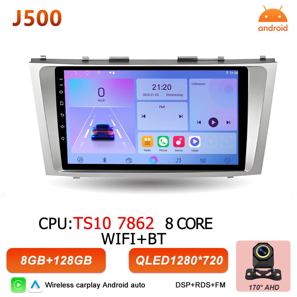 Android 16 Car Radio Auto For Toyota Camry 7 XV 40 50 2006 2007 2008 2009 2010 2011 Video Multimedia Player Carplay Wireless BT