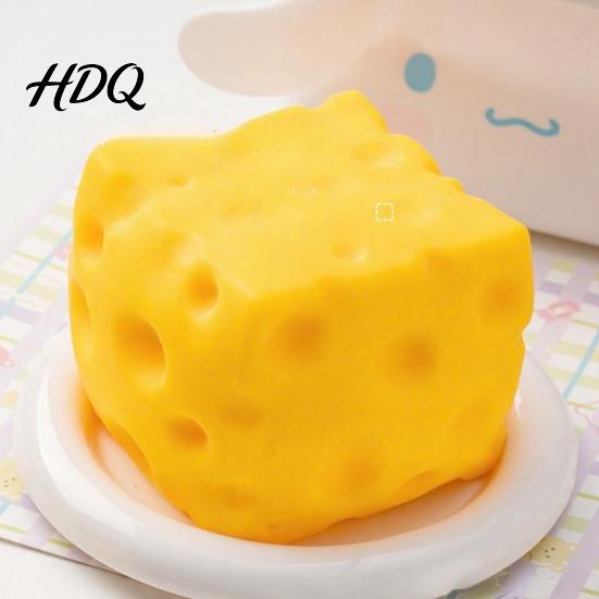 Настольная игрушка-антистресс Формируемый Сыр Сжимаемая Снятие стресса Медленно поднимающийся Блок Сенсорная Имитация еды Щипать Фиджет Подарок на вечеринку