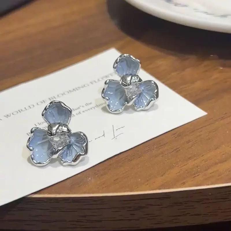 Роскошные серьги-цветы с капающим маслом, корейские серьги-гвоздики со стразами и кристаллами для девушек и женщин, модные украшения, аксессуары для вечеринок