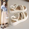 Stepping On Shit Sandals Female 2025 New Summer Wear Thick-soled Fairy Wind Soft-soled Fashion Word with Popular Women's Shoes