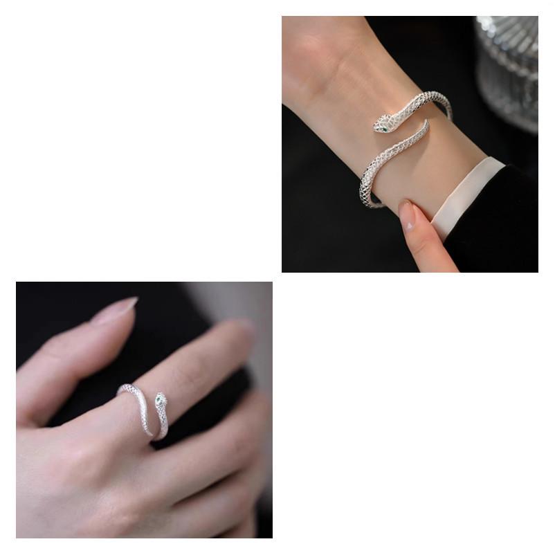 Посеребренный браслет в форме змеи для женщин - Идеальный ювелирный подарок на осенние, зимние и новогодние праздники
