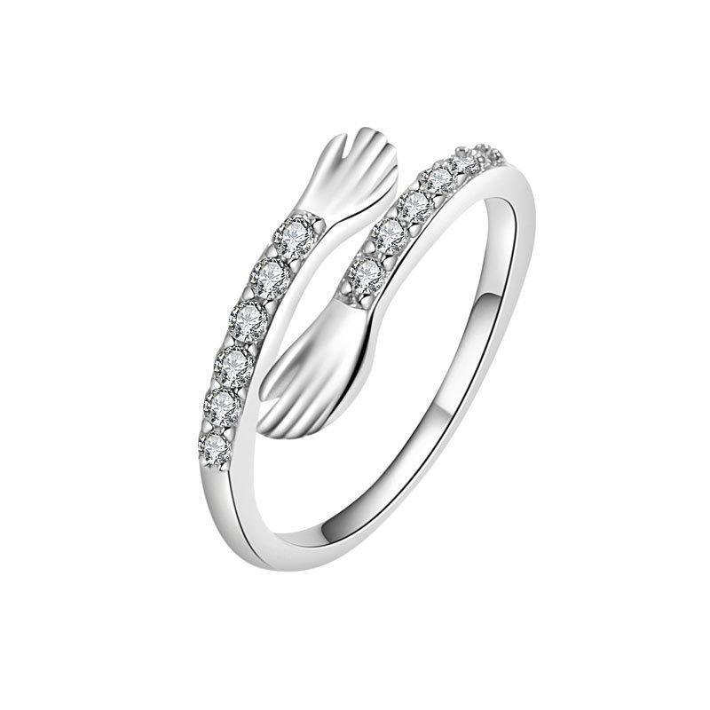 Full Of Diamonds, Hug The Ring With Both Hands, Trend Romantic, Simple Love, Row Of Diamonds, Personalized Love, Hug Ring Woman