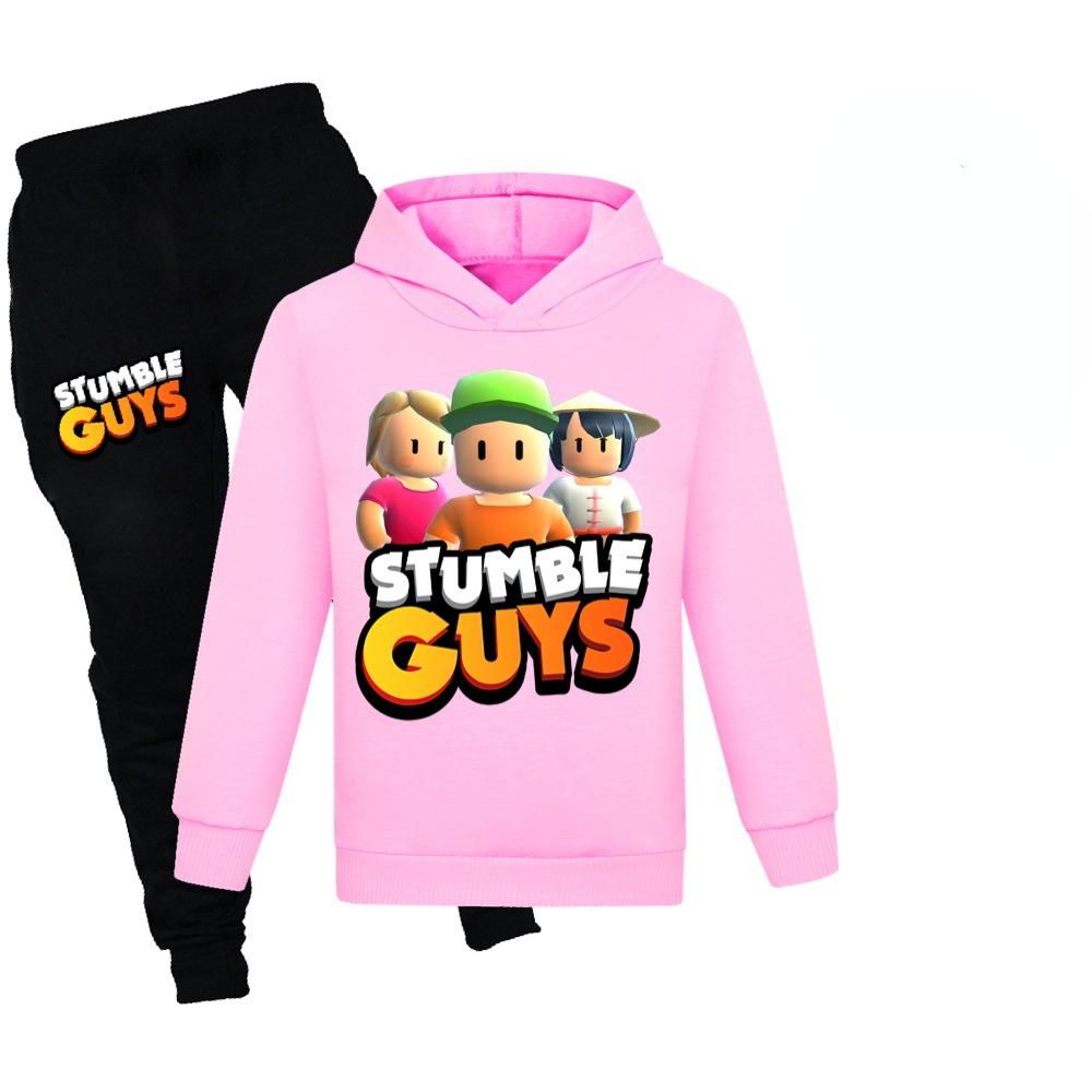 Игры Stumble Guys Детская одежда Толстовка + брюки Комплект для девочек и мальчиков 3-12 лет Детское пальто Весна Осень Спортивный пуловер для малышей
