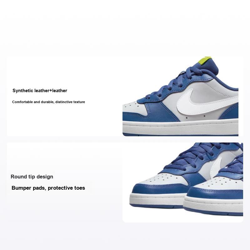 Nike Детские кроссовки Court Borough Low 2 GS Grey Fog Mystic Navy Atomic-Green White BQ5448-016