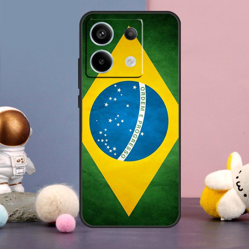 Brazil Flag Case For Xiaomi Redmi Note 15 Pro Plus 10 11 12 13 14 Pro Redmi 15 15C 14C 10C 12C 13C Cover