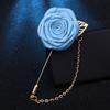Brooch Personality Men Corsage Rose Collar Needle Cloth Floral Badge Leaf Lapel Decoration