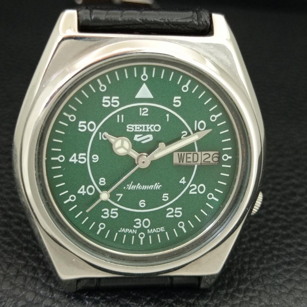 ВИНТАЖНЫЕ АВТОМАТИЧЕСКИЕ ЧАСЫ SEIKO 5 7009A ЯПОНИЯ МУЖСКИЕ ЗЕЛЕНЫЙ ЦВЕТ ЦИФЕРБЛАТ a708720-1