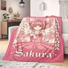 Cardcaptor Sakura Fancy Print Flannel Blanket, Cartoon Style for Bed Decor, Warm Home Essentials, Portable Picnic Throw_LIAN