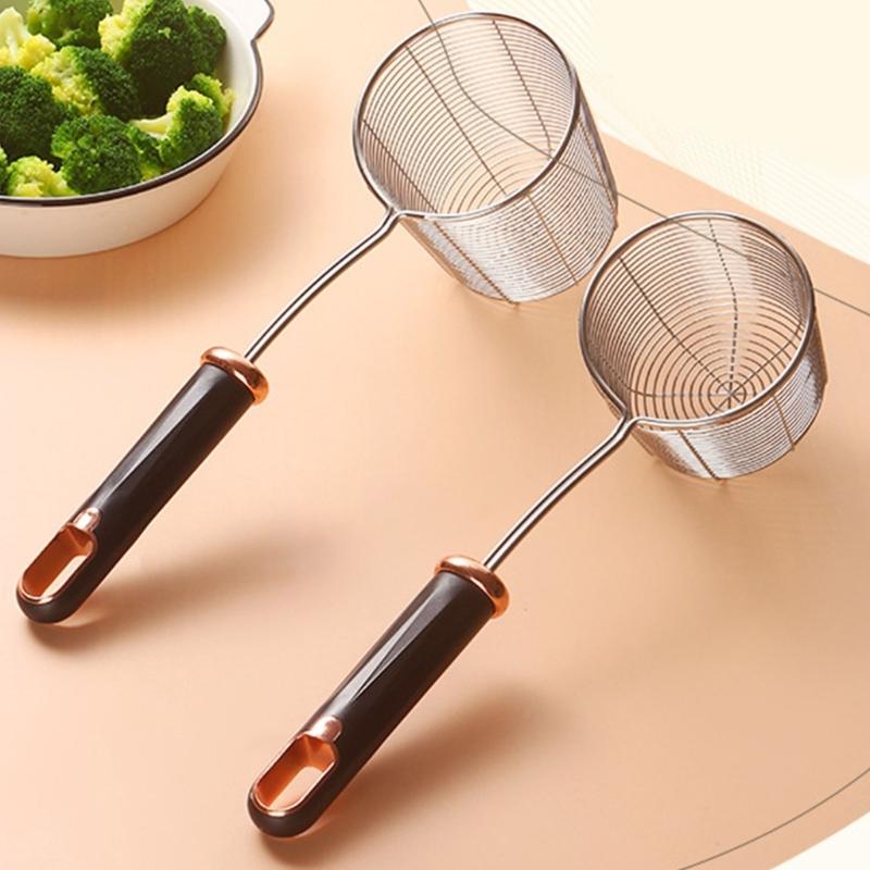Stainless Steel Colander Deepening Skimmer Ergonomic Handle Colander Spoon Household Kitchen Cooking Accessories