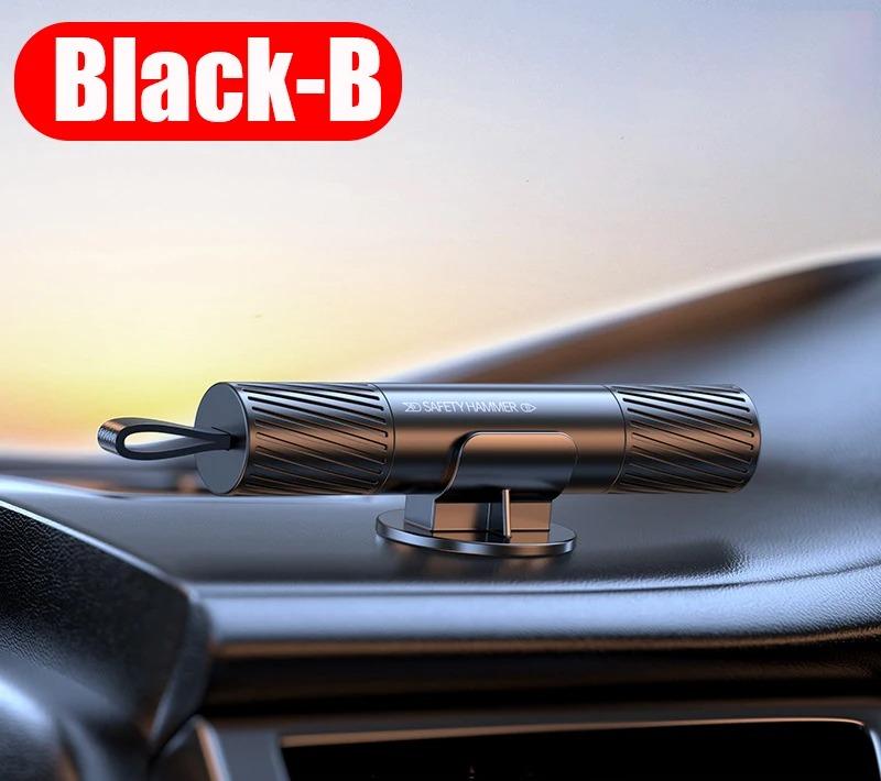 Compact Car Emergency Escape Hammer Quick-Release Window Breaker and Seatbelt Cutter Spring-Powered Auto Glass Punch