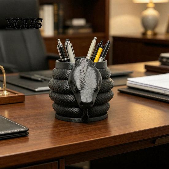 Подставка для ручек на стол, 3D-печатная подставка для ручек в форме змеи, Креативный настольный органайзер, Контейнер для ручек, устойчивый к пожелтению, Цветные гелевые ручки, Канцелярские ножи,