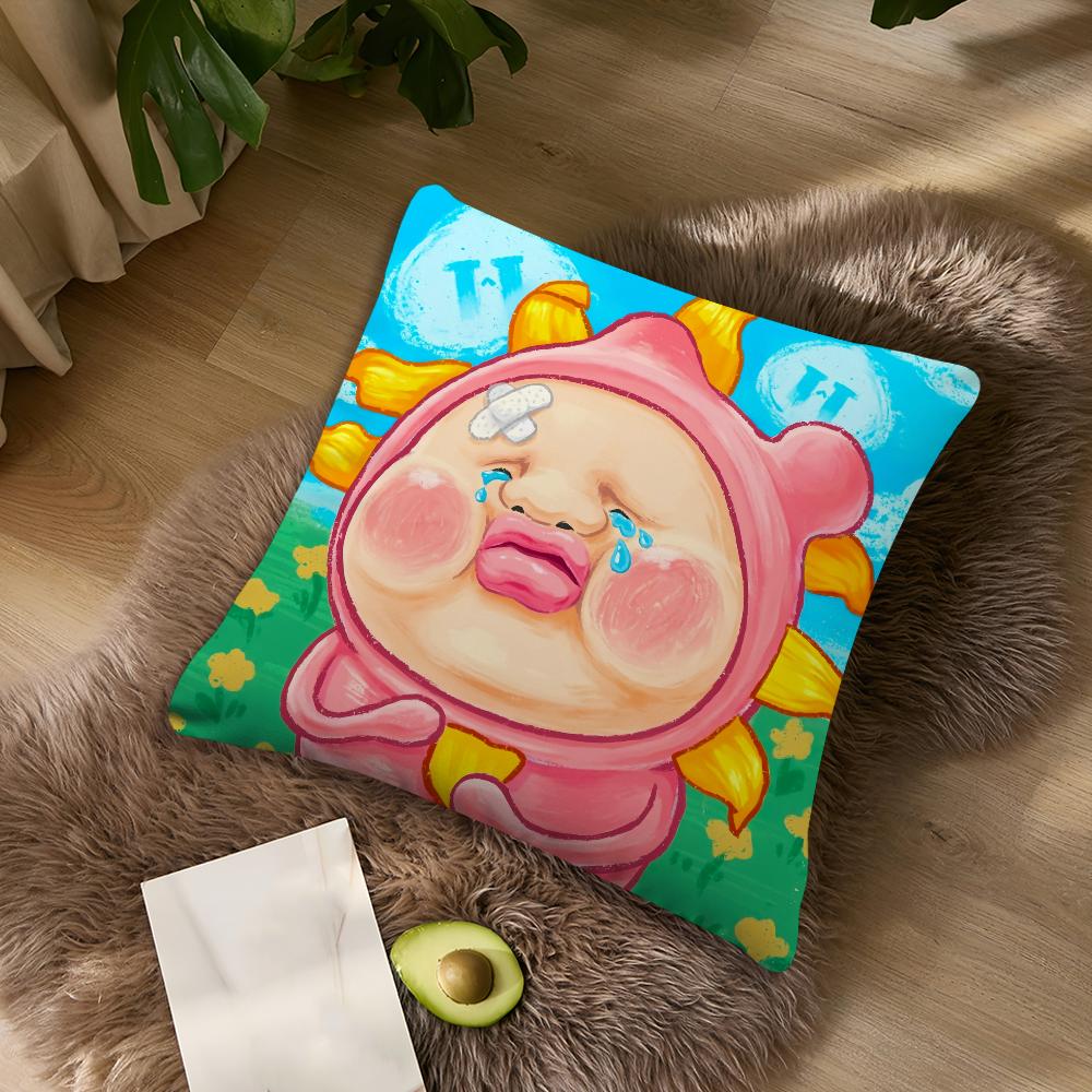 Cartoon K-Kobito Zukan Peach Cute Funny For Bedroom Car Coffee Shop Room Soft and Living Room Sofa Decorative Pillow Cover Case