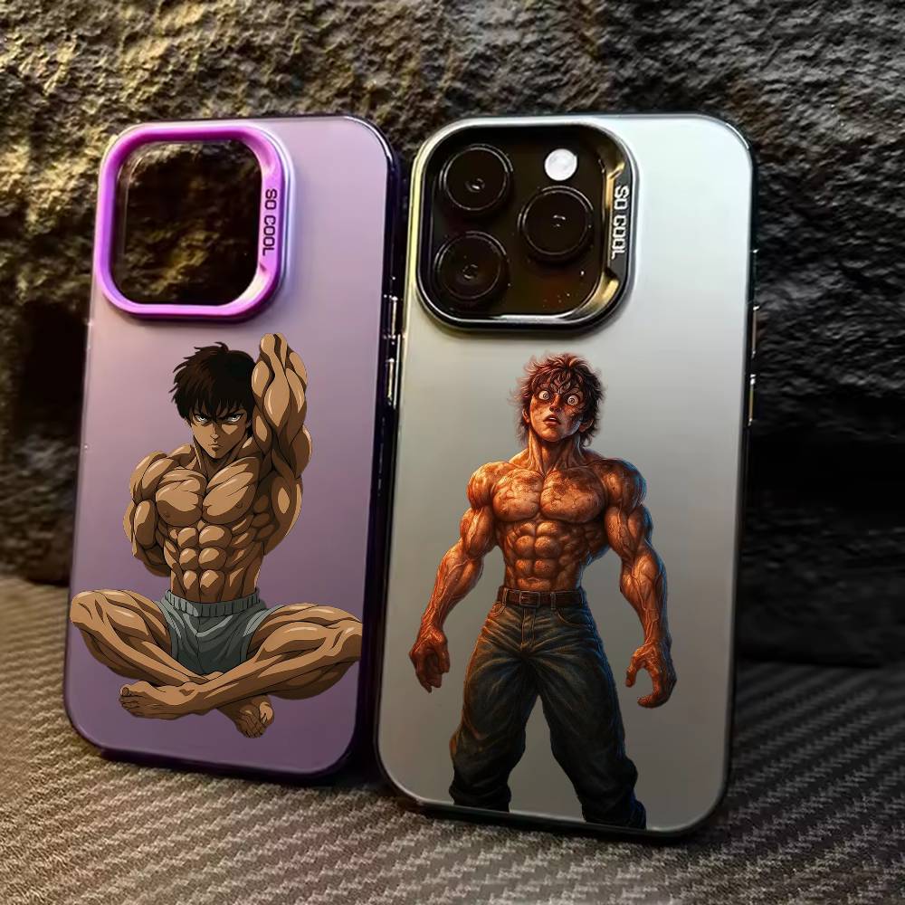 Чехол для телефона B-Baki hanma для iPhone 17,16,15,14,13,12,11,Pro Max,Plus Конфетный Серебряный Чехол