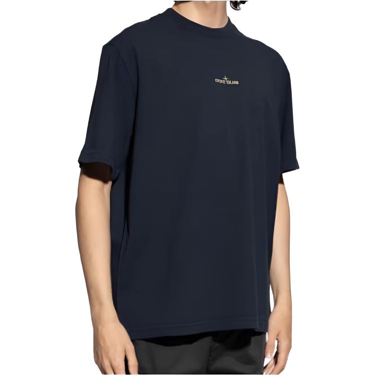 STONE ISLAND Пуловер с круглым вырезом, значок, футболка с коротким рукавом, мужские футболки K2S152100037S0197-V0020
