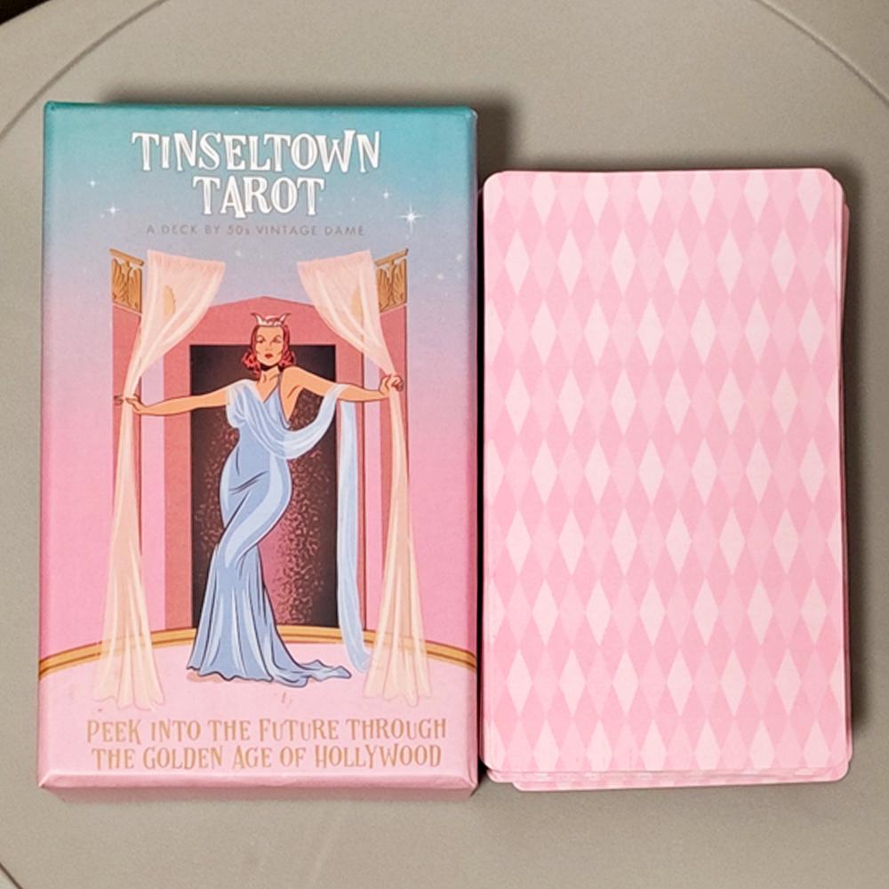 12*7 см Tinseltown Tarot в жесткой коробке Розовый Винтажная колода в стиле Голливуда 78 иллюстрированных карт