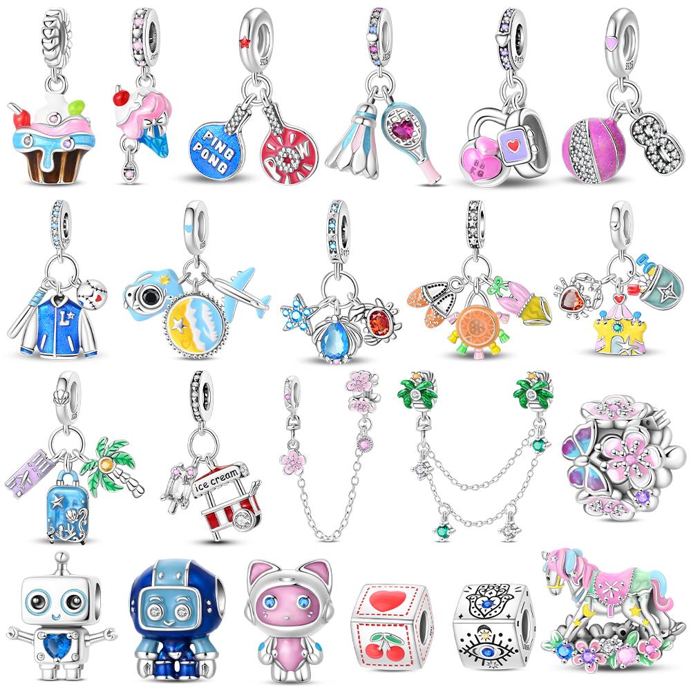 Шармы из 100% меди подходят для оригинального нового летнего браслета с кокосовым пляжем для путешествий с ИИ-роботом, для изготовления ювелирных изделий своими руками, женский подарок