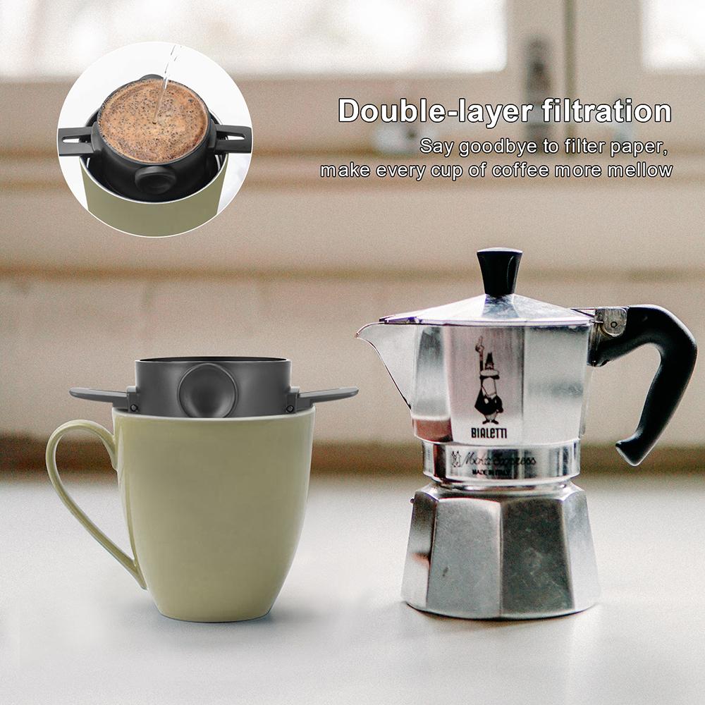 Coffee Accessories Coffee Maker Drip Coffee Tea Holder Reusable Paperless Pour Over Coffee Dripper Coffee Filter Stainless Steel