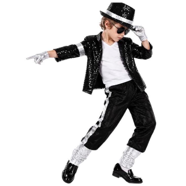Children's Michael Jackson sequin costume MJ Classic stage costumes for children cos Dress up for Halloween