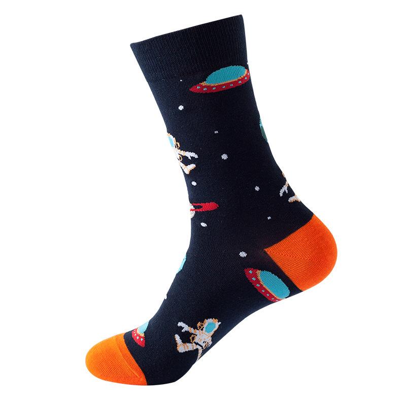 1 пара забавных носков Ins Astronaut Airplane Heaven Body Middle Tube для мужчин Happy Socks Streetwear из хлопка для мужчин, скейтбордистов, для мальчиков, для взрослых