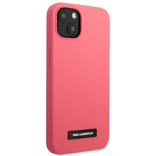 Karl Lagerfeld KLHCP13MSLMP1PI iPhone 13 / 14 / 15 6.1" hardcase fuchsia/fuchsia Silicone Plaque