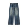 New Autumn Retro Blue Men's Jeans Mid-waist Large-size Pants