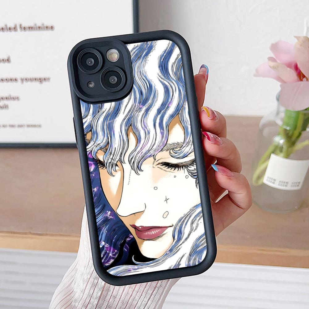 Чехол для телефона с аниме Гриффитом для iPhone 17 16 15 14 13 12 11 Air Pro Max Plus Черный Мягкий ТПУ Ударопрочный Чехол