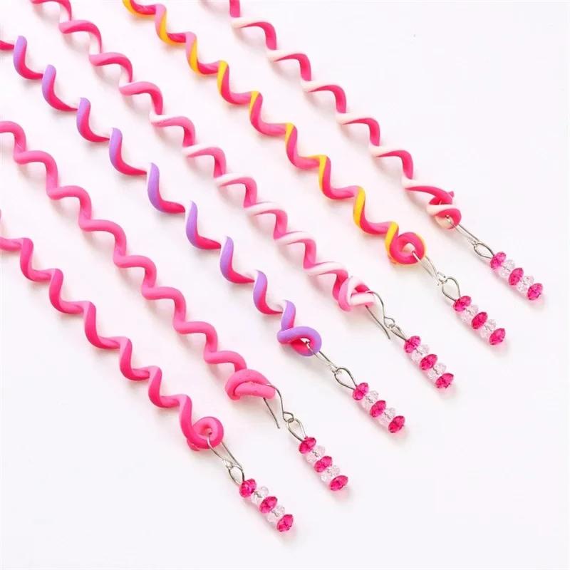 6 шт./лот Радужный цвет Милая девочка Завивка волос Коса Инструменты для укладки волос Бигуди для волос Уход за косой Аксессуар для волос принцессы