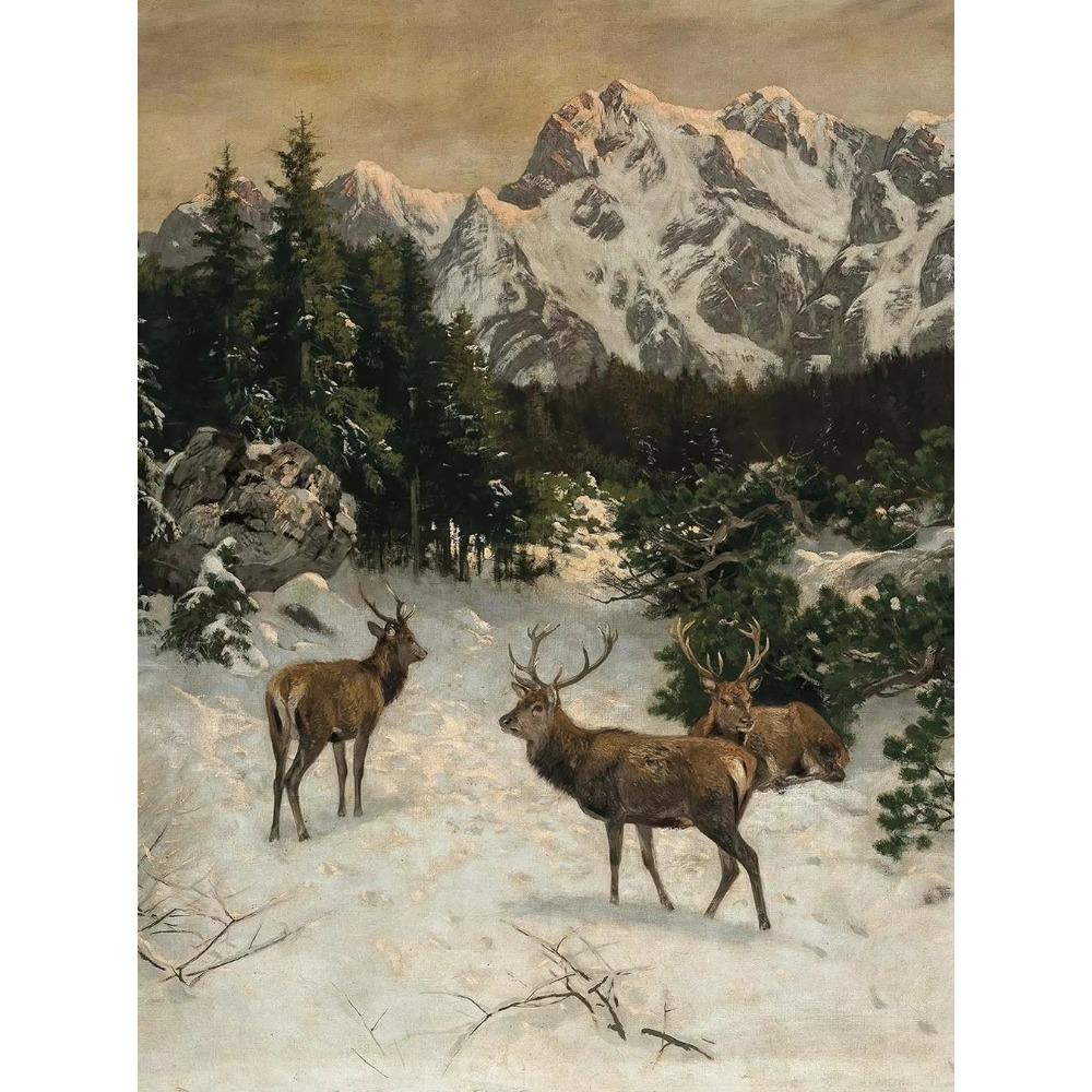 Vintage Country Farmhouse Art Shepherd Elk Hare Lamb Wildlife Poster Canvas Paintings Wall Art Pictures Home