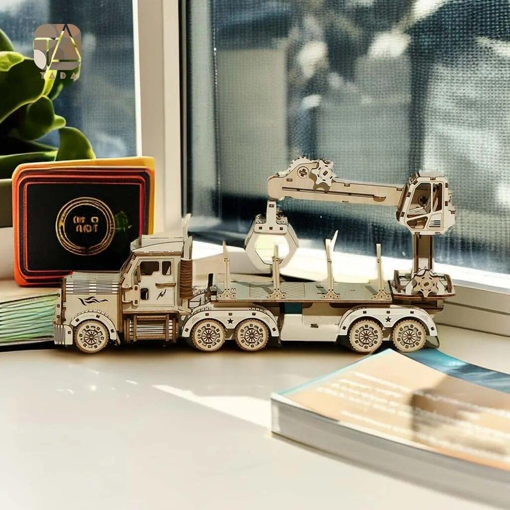 DIY 3D деревянные головоломки, игрушки, подвижный автокран, сборка головоломки, подарочная модель, обучающая игра для детей, игрушка для взрослых