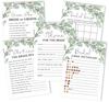 INKDOTPOT Greenery Theme Bachelorette Party Games Set of 5 (Activities for 50 Guests) Fun Bridal Shower Games Set Bundle