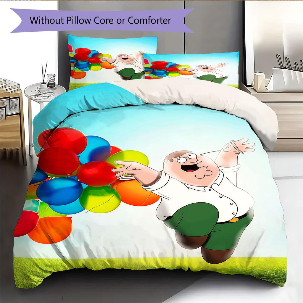 Peter Griffin Pattern Bedding Home Decoration Birthday Gift ( 1 duvet cover + 2 pillowcase, without core),fan merchandise.