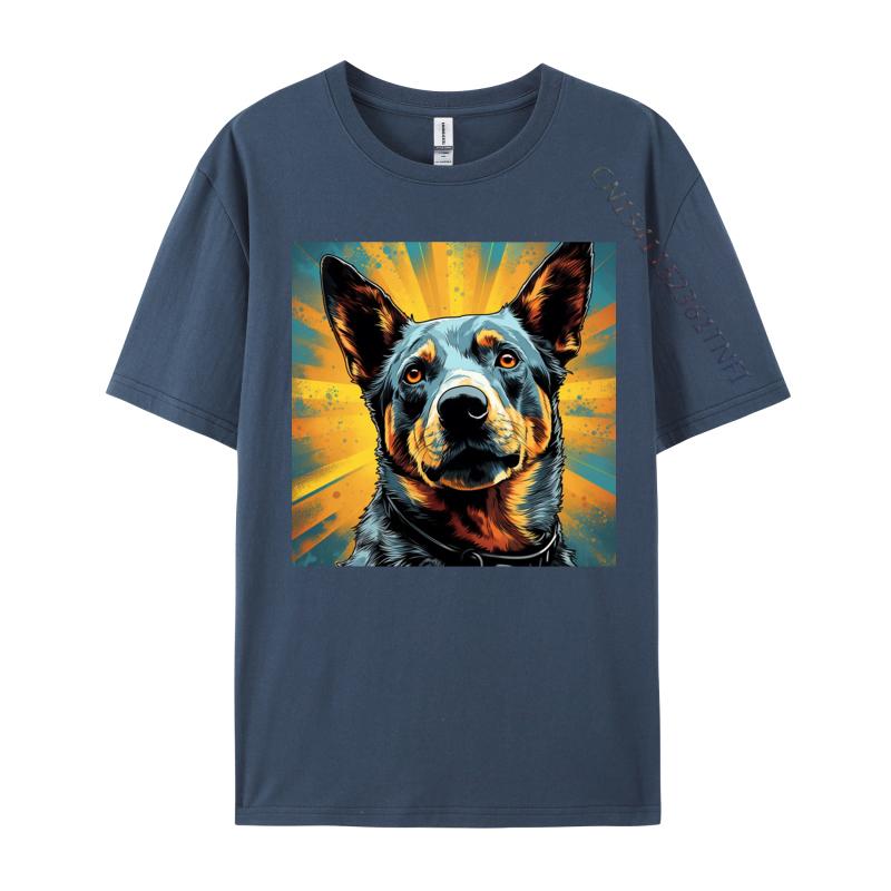 Vibrant Australian Cattle Dog Tshirt Cotton Tops Shirts For Men Geek T Shirt Europe Prevalent TShirt Drop Shipping