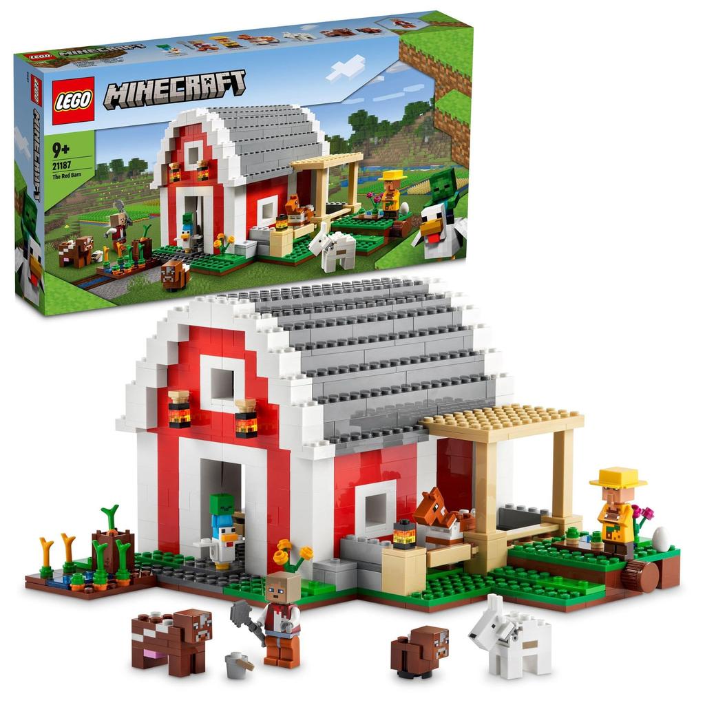 LEGO Minecraft Красный хлев 21187, Игрушка, Строительные блоки, Подарок, Видеоигра, Дом, Мальчики и девочки, Возраст 9+