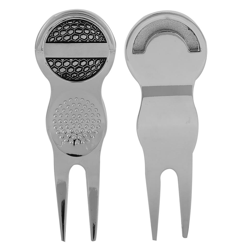 Портативный металлический инструмент для ремонта ямок для гольфа, вилка для паттинг-грина с маркером для мячей для гольфа(ГОЛЬФ)