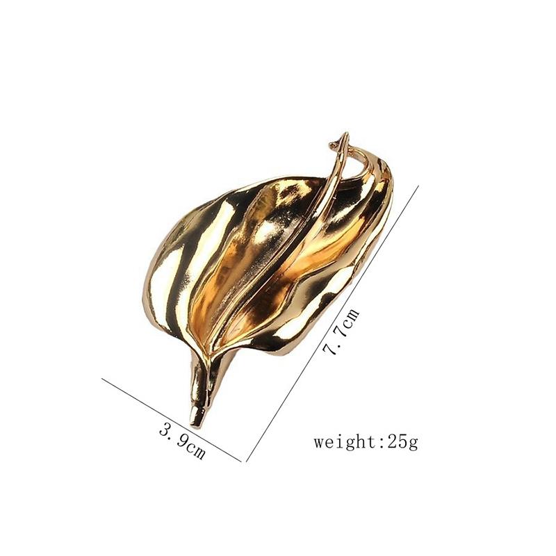 Винтажная металлическая брошь в виде листьев ириса для женщин, уникальный нежный костюм, корсаж, аксессуары, ювелирные изделия для вечеринок