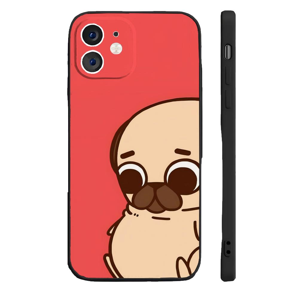 Чехол для телефона P-Puglie Dog Pug силиконовый мягкий для iPhone 16 15 14 13 12 11 Plus Pro Max Plus