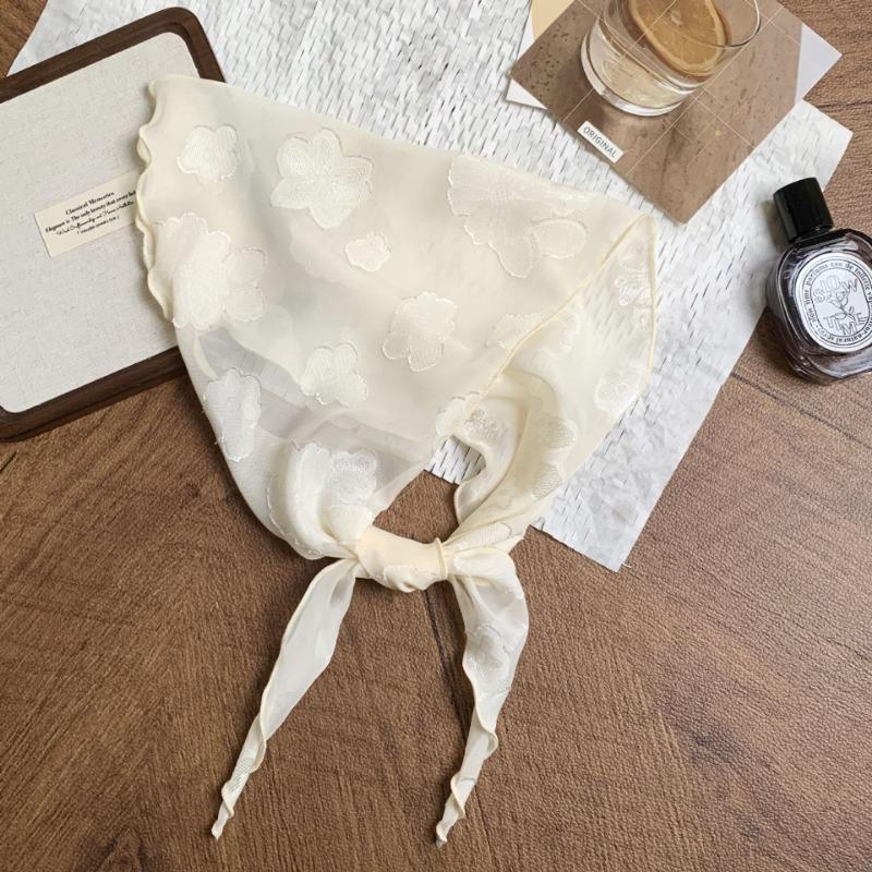 Летний пасторальный новый свежий и дышащий треугольный платок платок женский маленький платок кружевной шелковый платок высококлассная повязка на голову