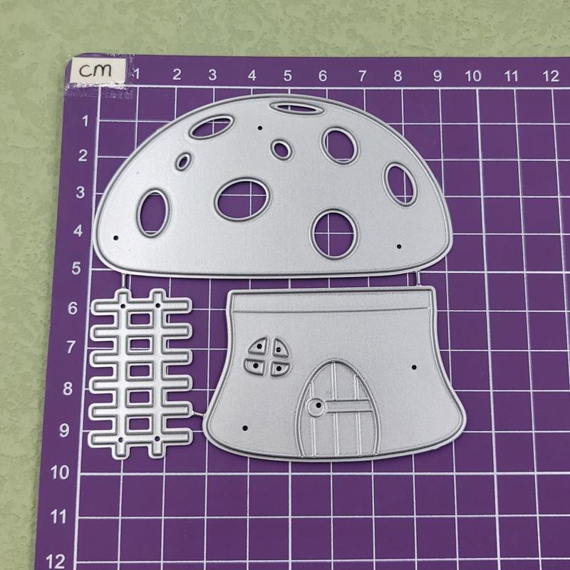 Грибной домик, дизайн, стиль, трафарет для резки металла для DIY, скрапбукинг, альбом, фототиснение, бумажная карта, ремесленный декор