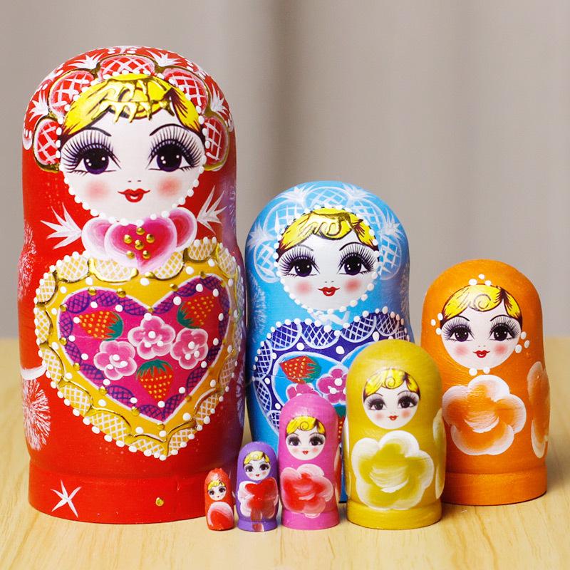 10-слойная русская матрешка - Креативная деревянная игрушка и подарок на день рождения для детей, поделочная фигурка и сувенир из путешествий.