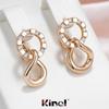 Kinel Shiny Natural Zircon Chunky Chain Dangle Earrings For Women Rose Gold Color Luxury Designer Daily Jewelry