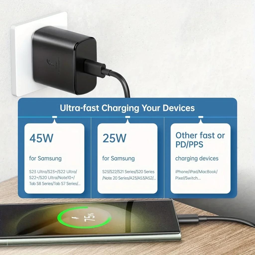 Для Samsung 45W сверхбыстрый зарядный кабель Type C кабель USB C для Android телефон адаптер питания блок для планшета Samsung Galaxy S23