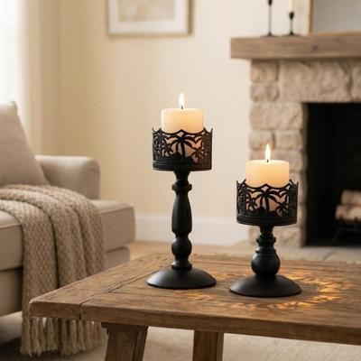 Romantic Metal Candelabra Iron Art Pillar Candle Holder Tall Candle Holder Ornaments  Wedding Table
