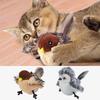 Flapping Bird Cat Toy Touch-Activated Lifelikes Sparrow Snowy Owl Chirping Cat Toy For Indoor Interactive Relieve Boredom
