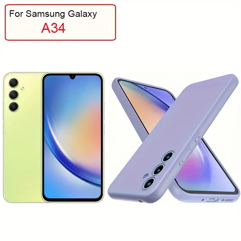 Жидкий силиконовый чехол для Samsung Galaxy A54 5G A14 A24 A34 A04S A13 A23 A33 A53 A73 A12 4G A22 A32 A52 A05 A05S A15, мягкий противоударный тонкий чехол