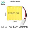 Ni-Cd 6V 700mAh Перезаряжаемый блок батарей AA для пульта дистанционного управления, радиоуправляемых машинок, игрушек - 5 батарей