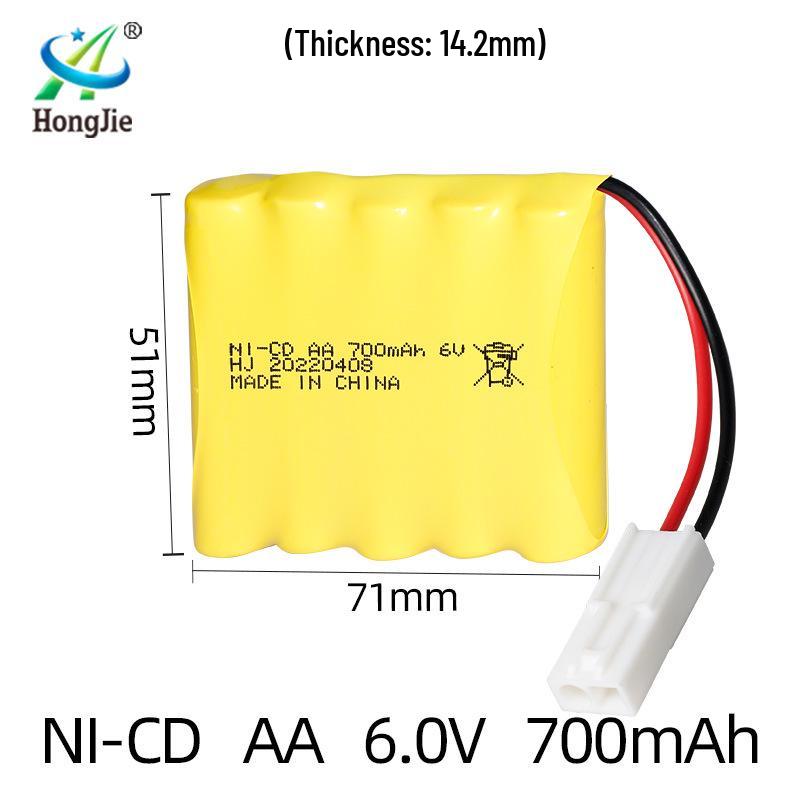Ni-Cd 6V 700mAh Перезаряжаемый блок батарей AA для пульта дистанционного управления, радиоуправляемых машинок, игрушек - 5 батарей