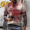 Men Halloween T-shirt Spooky Crew Neck Short Sleeve Tee Blood Stain Print T-shirt for Halloween Dress-up Horror Themed Party
