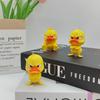 1pc 3D Printed Angry Yellow Duck, Funny Duck Statue with Orange Beak and White Eyes, Outdoor/Indoor Home and Car Decoration
