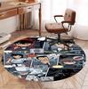 Detective Conan Pattern Round Rug, Indoor/Outdoor Mat, for Picnic, Gameroom, Bedroom, Office, Living Room, Home Decor Carpet, Birthday Gift